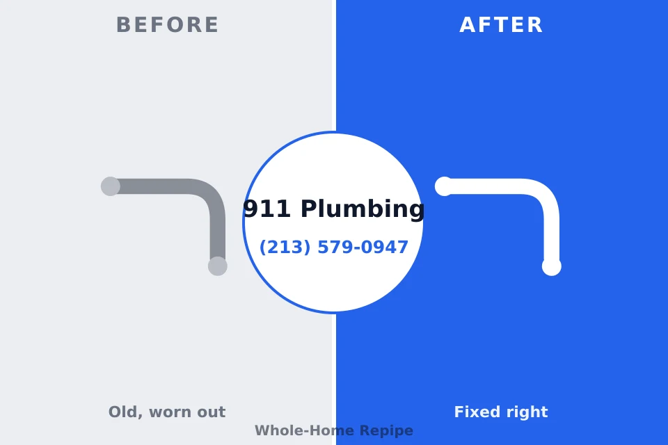 Before and after: plumbing repair North Muskegon, MI